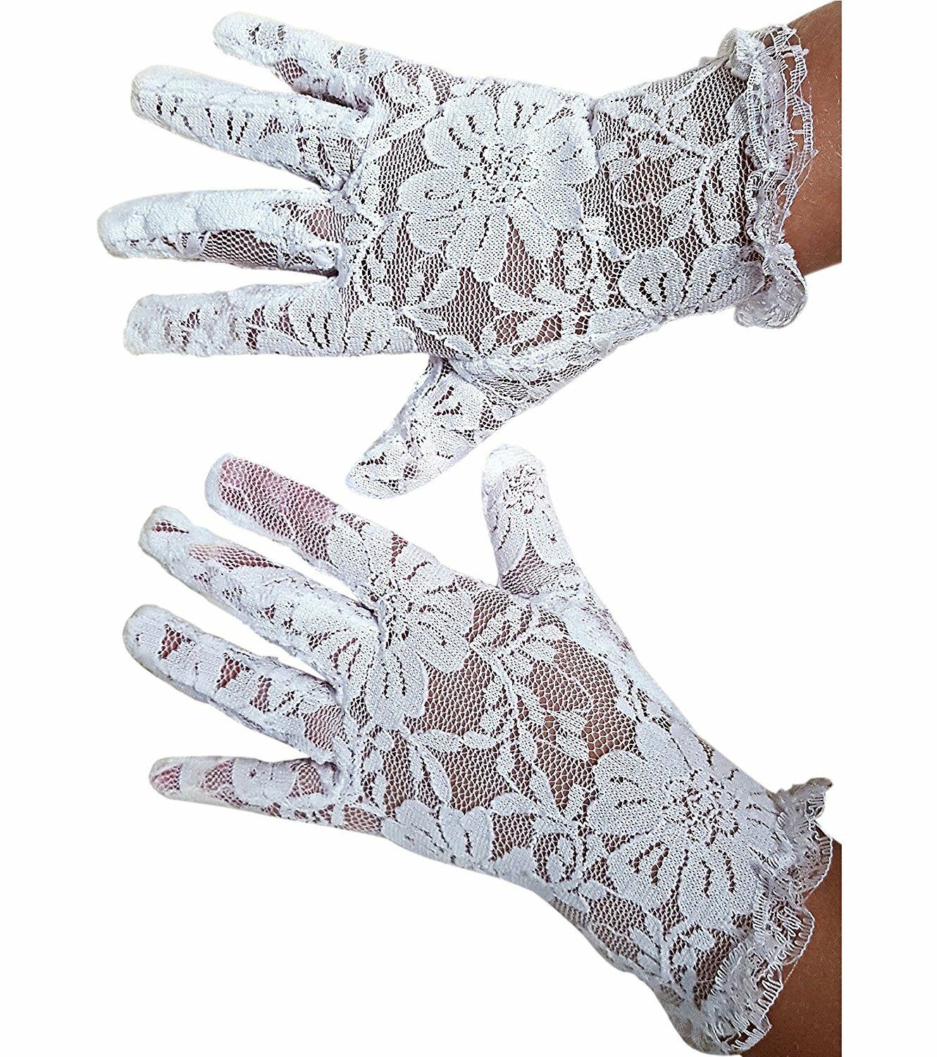 White Lace Communion Gloves Toddlers Super Cute For Boys & Girls. Outfit Gloves