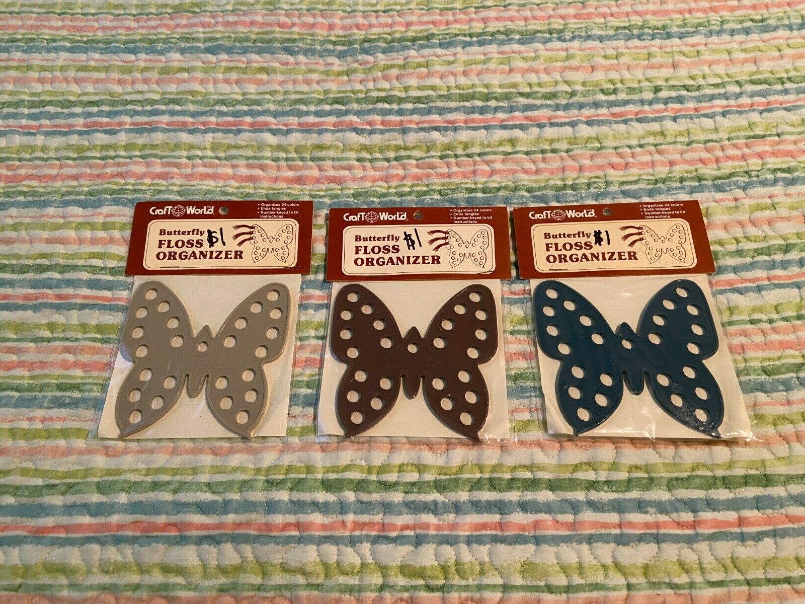 Vintage Butterfly Floss Organizer New In Package (3) Craft World