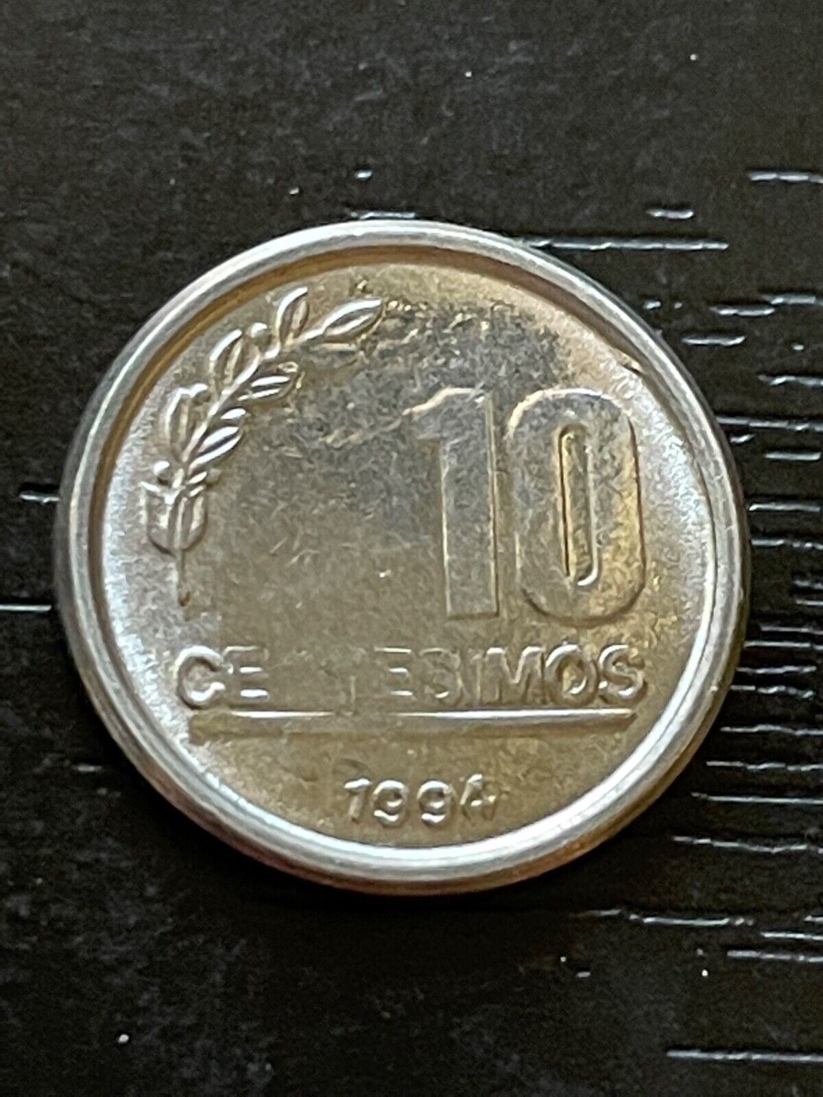 1994 Uruguay 10 Centesimos Steel Coin