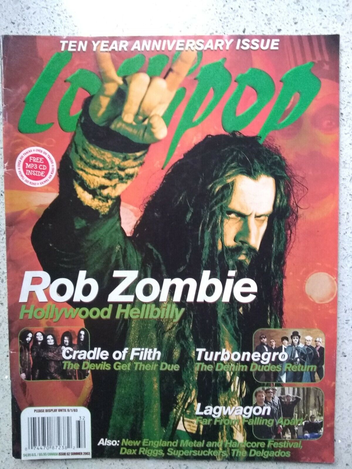 Vtg Lollipop Rare Original 2003 Hardcore Metal Magazine Rob Zombie Cradle Filth
