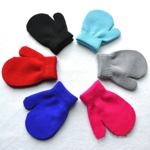 Cotton Blend Cute Soft Winter Warm Knitting Mittens Gloves For Kid Baby Boy Girl