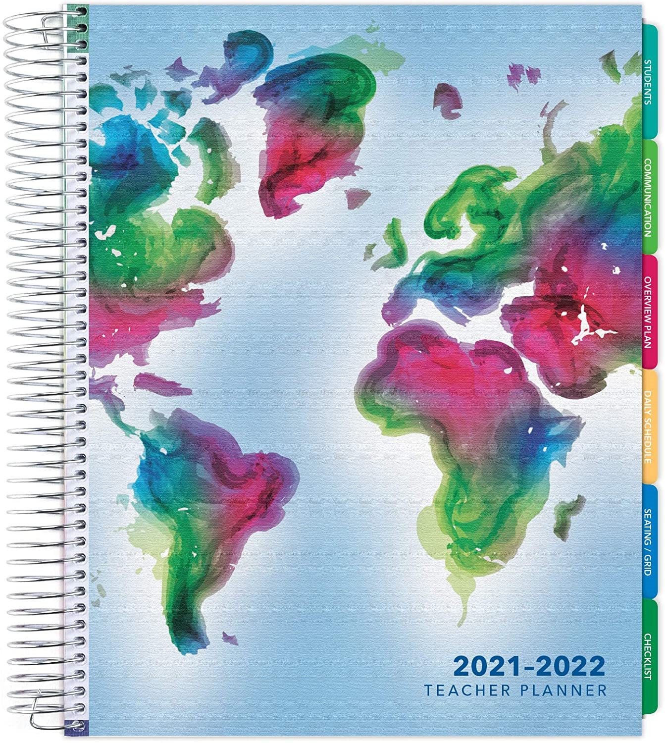 Deluxe 2021-2022 Dated Teacher Planner: 8.5"x11" Includes 7 Periods, Page Tabs,