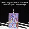 20 Qty - Medium Rectangle 1" X 1 1/2" Crystal Clear Glass Pendant Magnet Tile