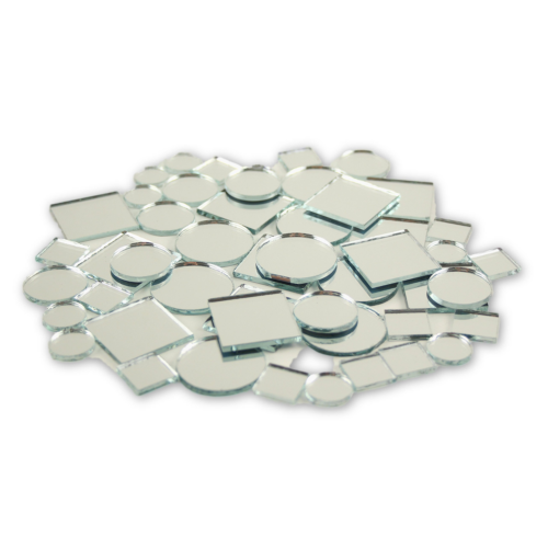 Small Mini Square & Round Craft Mirrors Assorted Sizes Mirror Mosaic Tiles