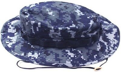 Mil Issue Nwu Usn Navy Blue Digital Camouflage Boonie Hat By Govt Contractor 960