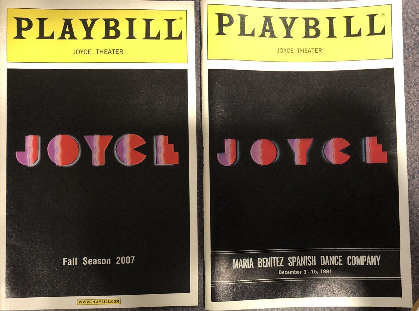 Vintage Playbill - Joyce - 2 Playbills From 1991 & 2008