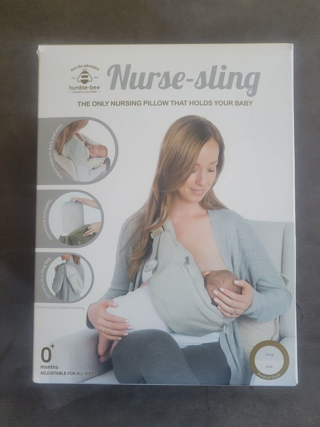 Nurse-sling - Nursing Pillow/sling Bag (gray) By Humble-bee