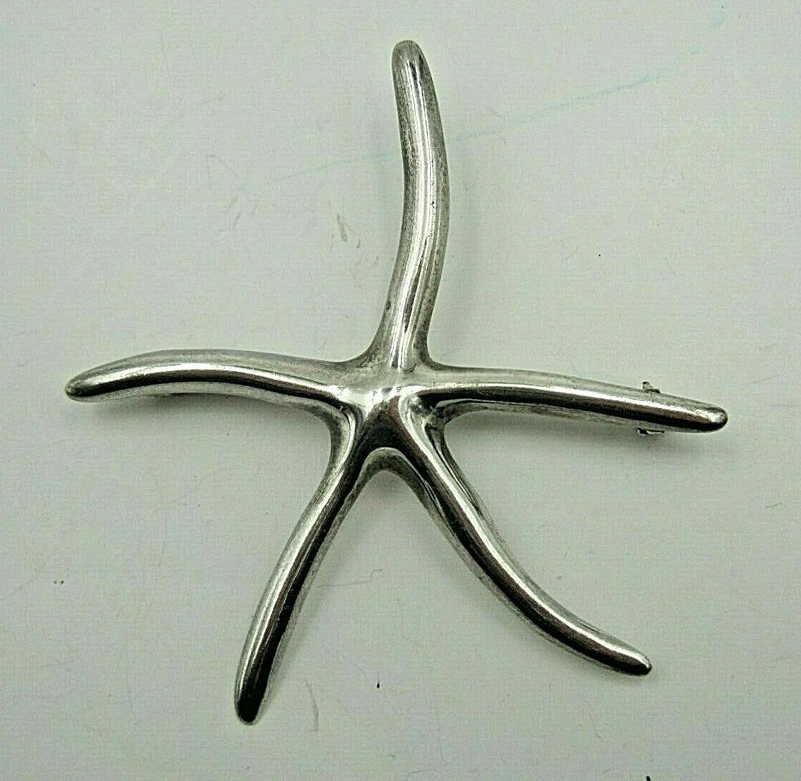 Mexico 925 Nestor Signed Sterling Silver Star Fish Pin / Brooch