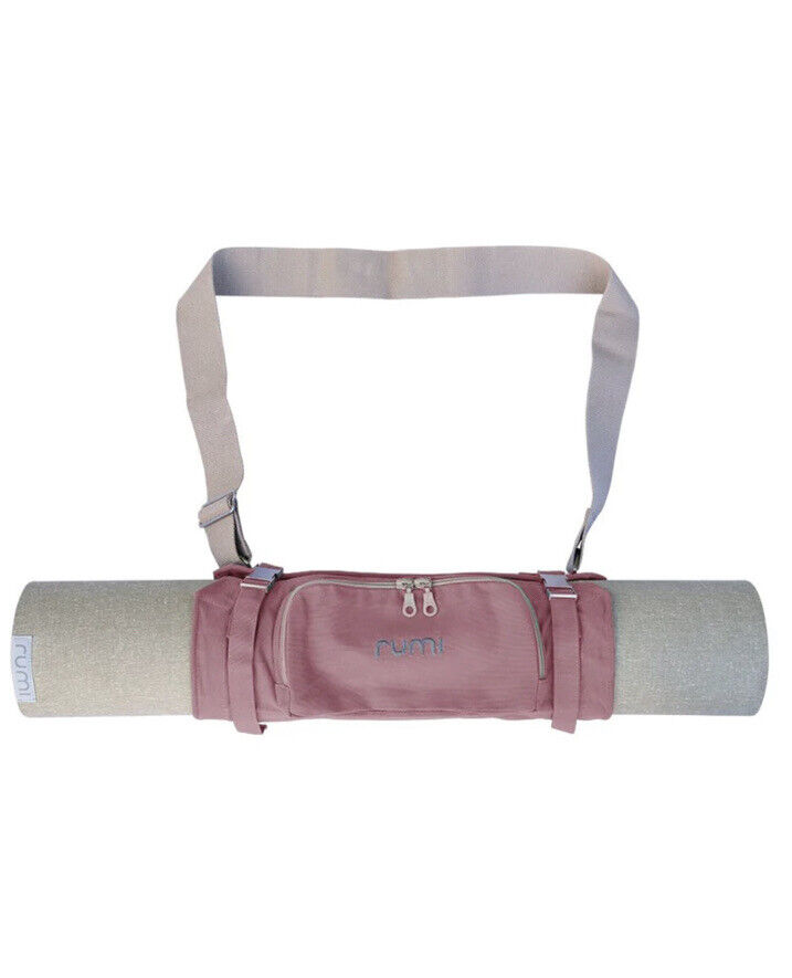 Rumi Yoga Bag Mat Carrier With Pocket Dusty Rose 100% Cotton