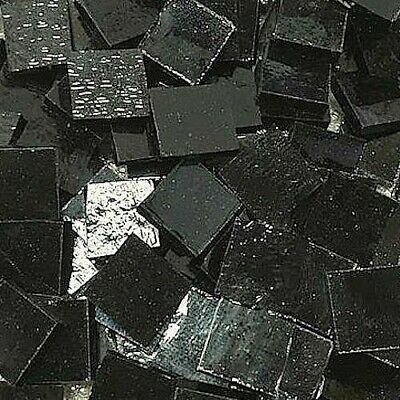 1/2" Black Stained Glass Mosaic Tiles (100 Pieces)
