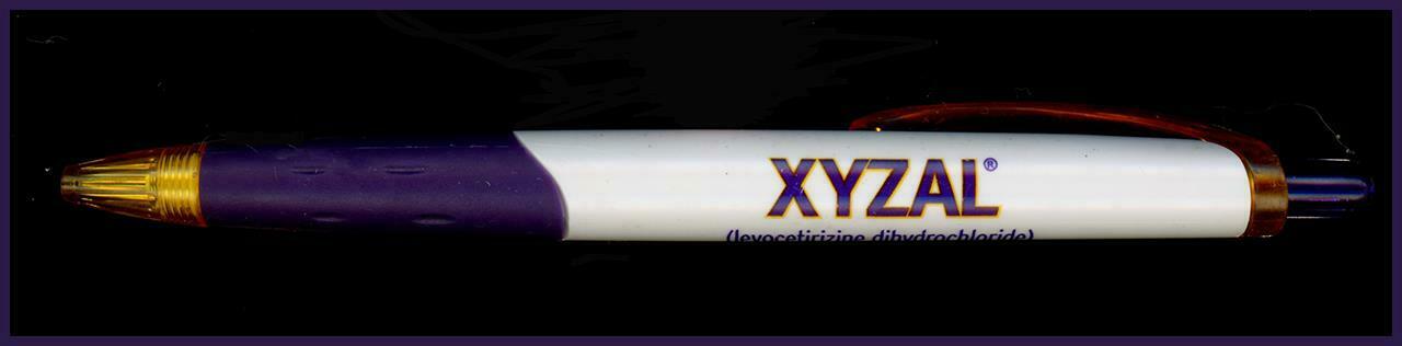 Xyzal Pharmaceutical Drug Rep Pen Rubber Grip Collectible
