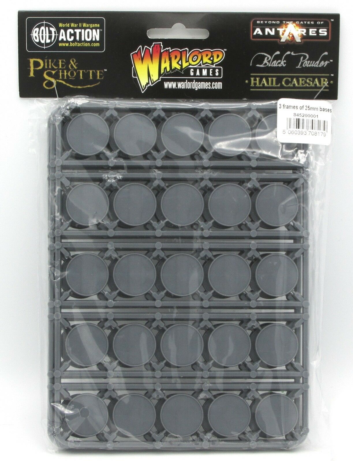 Warlord Games 845200001 3 Frames Of 25mm Bases (75 Round Plastic) Bolt Action