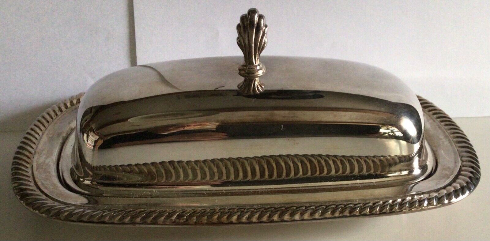 Wm Rogers Butter Dish, 887, Silverplate With Glass Insert