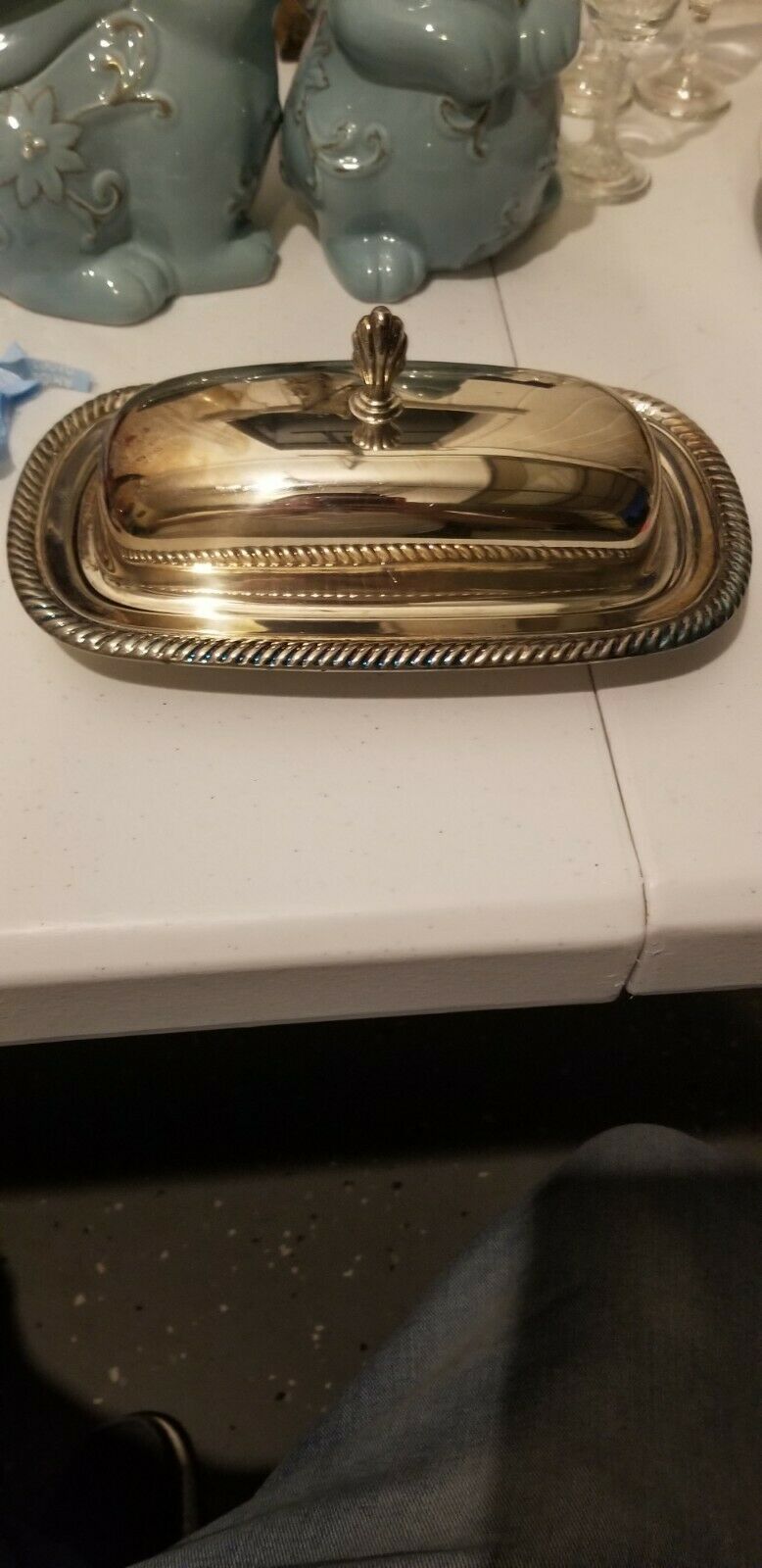 Vintage Wm Rogers Silver Plated Butter Dish