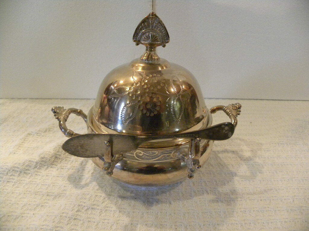 Vintage New Haven Silver Plate Butter Dish With Lid