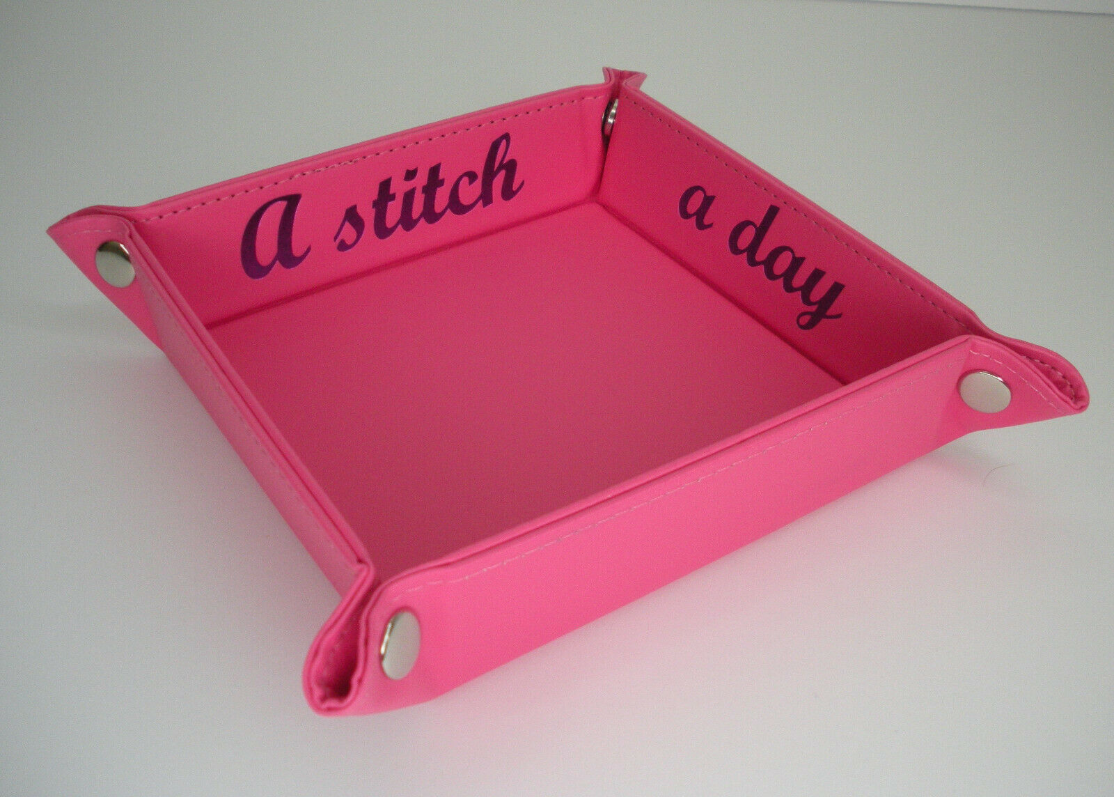 Snap Tray Pink A Stitch A Day Insanity Accoutrement Designs Needlepoint Storage