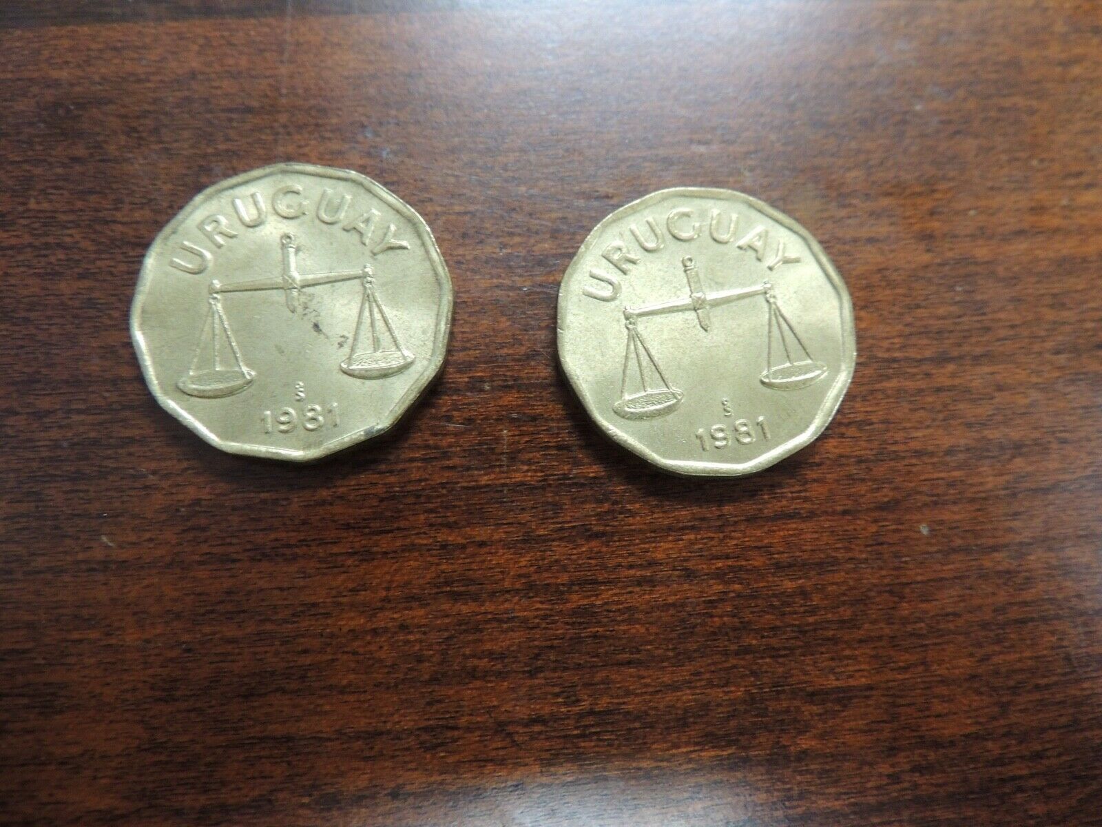 1981 Uruguay Fifty (50) Centesimos Coins "one Per Order"