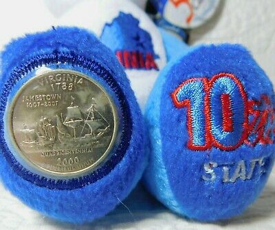 Set Of 1st-10th State Quarter Beanie 9" Coin Bears Limited Treasures 2002 Nwt
