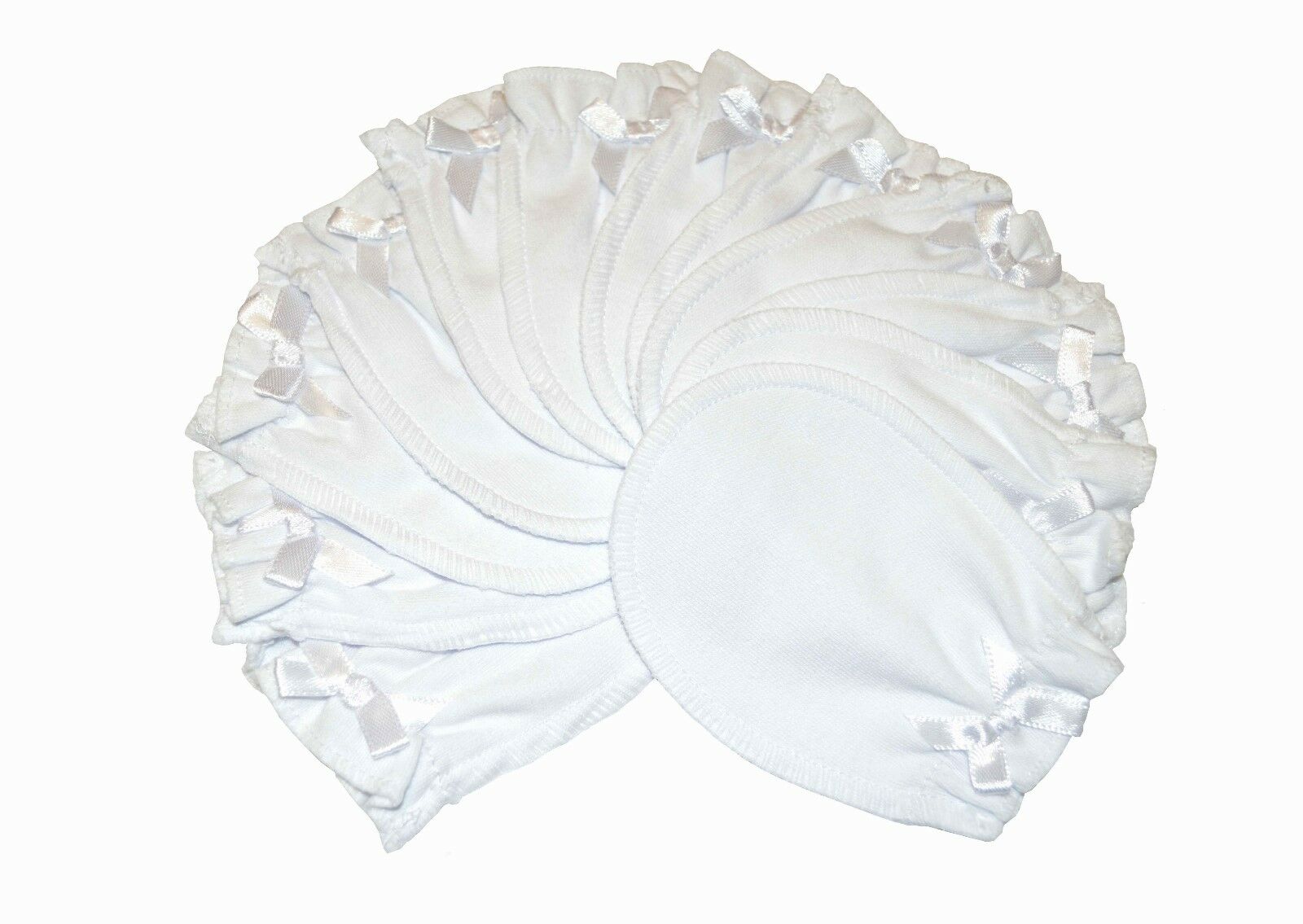 Soft White - 6 Pairs 100% Cotton Newborn Baby/infant Anti-scratch Mittens Gloves