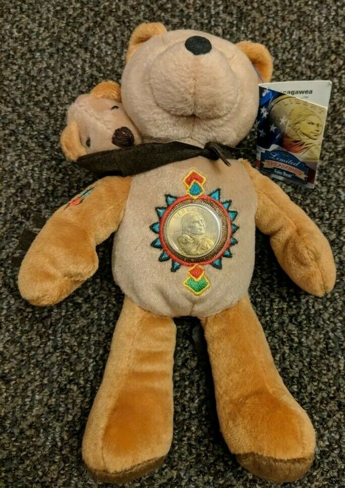 Sacagawea & Pomp Limited Treasures Coin Bear In Display Case 2000 Liberty $