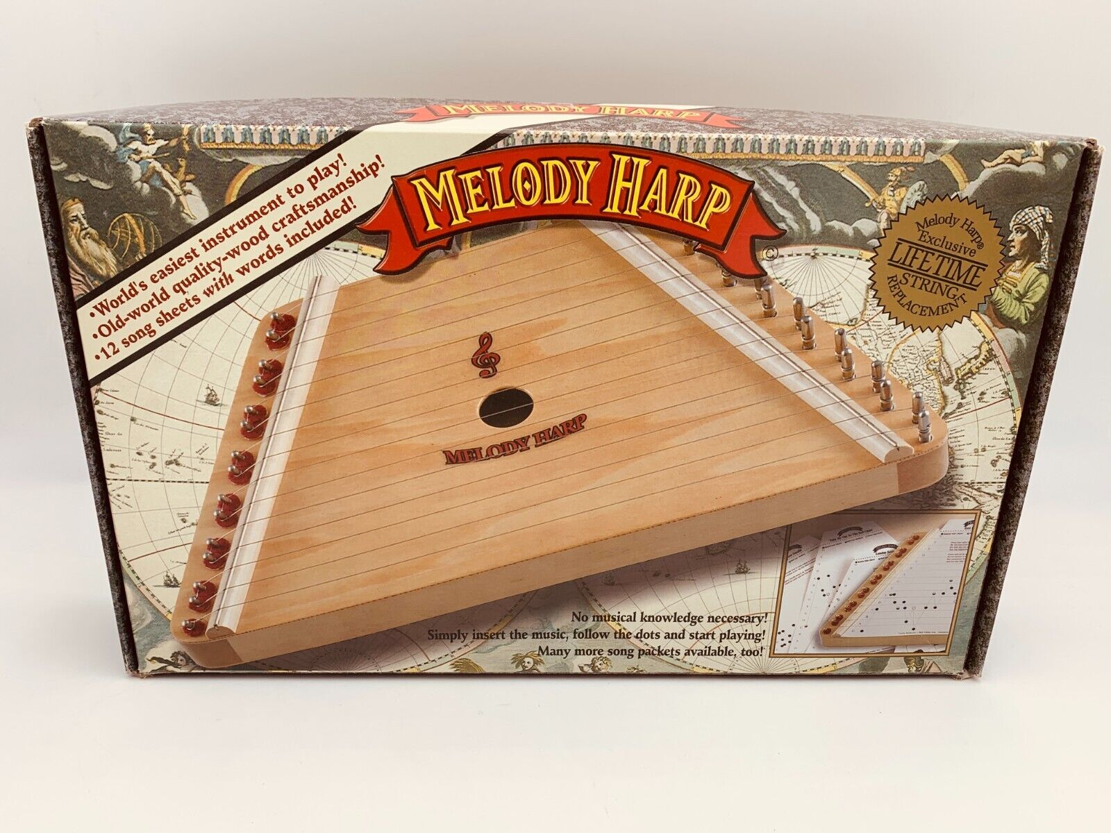 Melody Harp Trophy Music Co. 15 String Beginner Instrument W Sheet Music