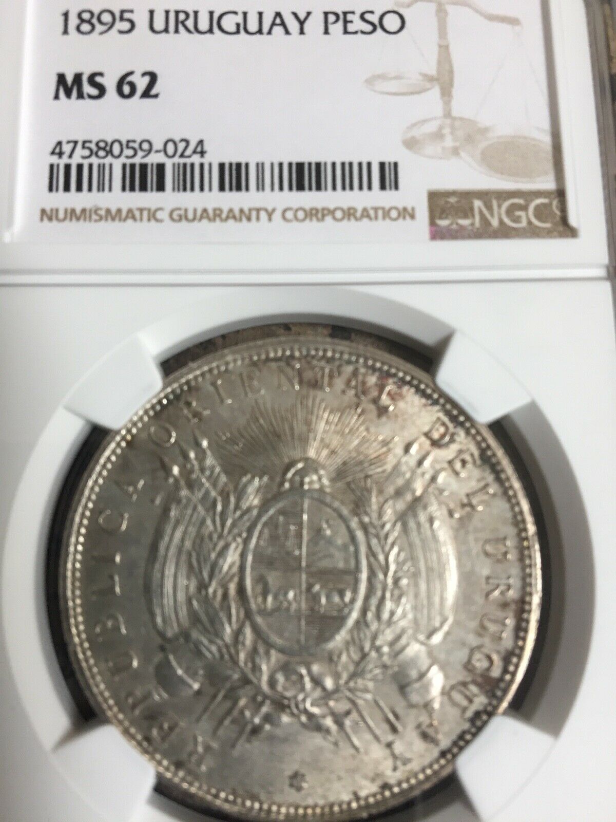 Uruguay 1895 Peso Ms62