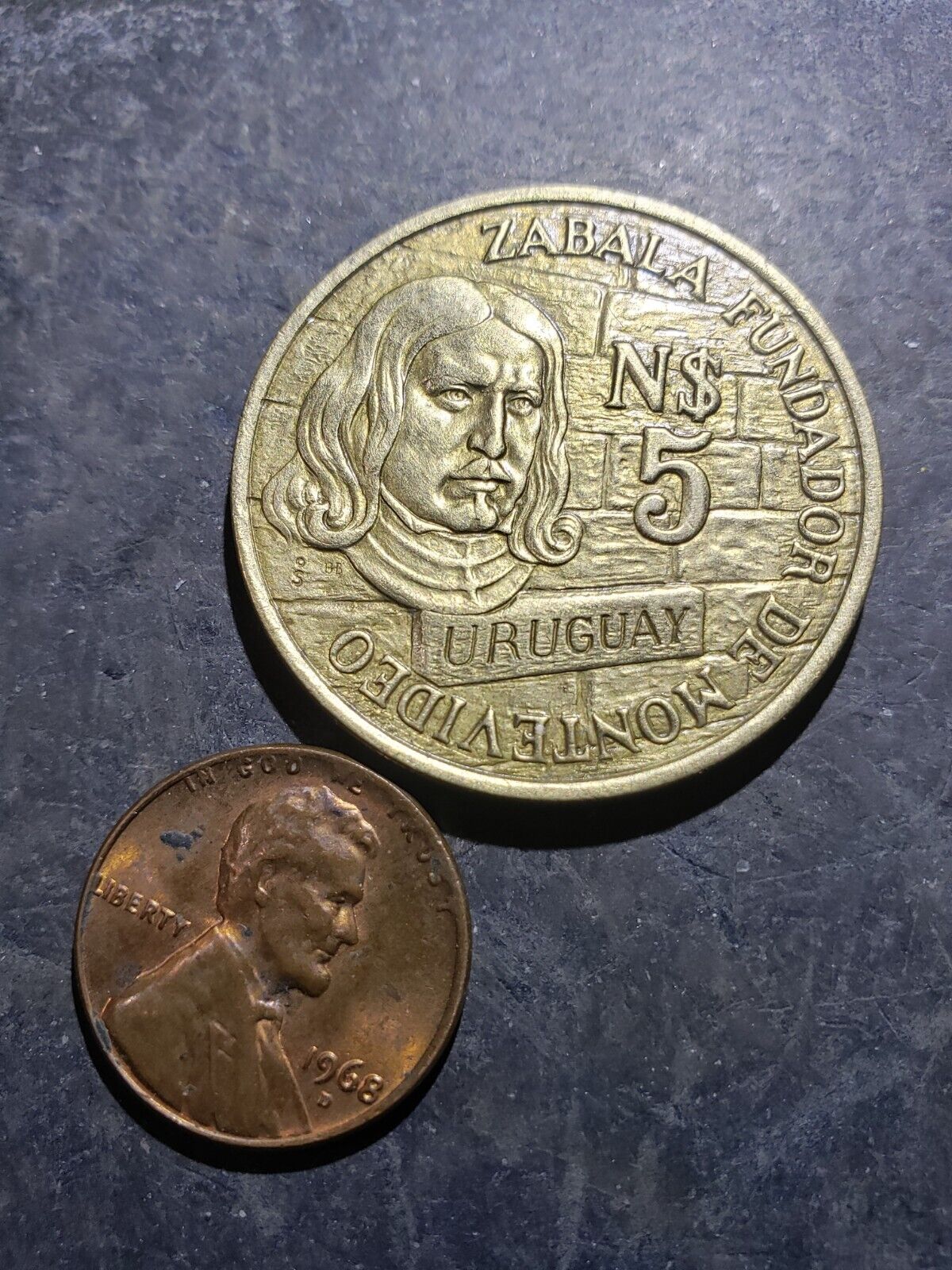 1976 Uruguay 5 Nuevo Pesos Uncirculated Coin Santiago Chile Mint Km#70 #111