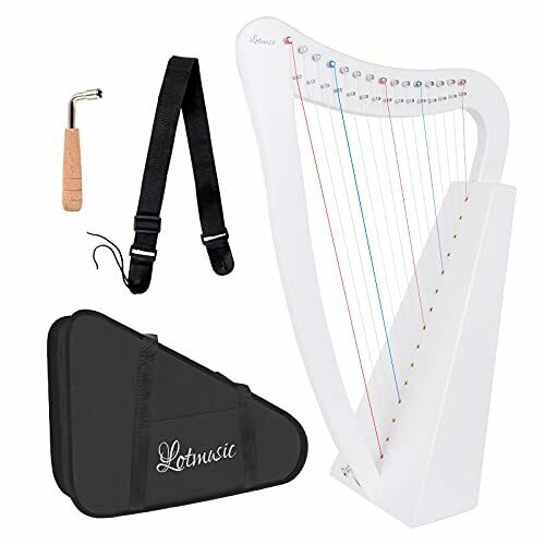 Lyre Harp,15 Strings 22 Inch Solid Birchwood Musical Instrument Height For Adult