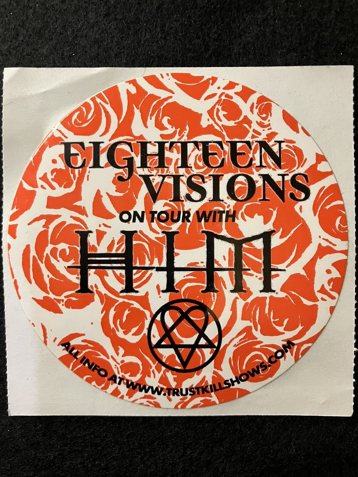 Vintage Him Heartagram Eighteen Visions 1st Us Tour Sticker 2004