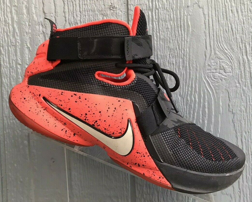 Nike Lebron James Soldier Ix 9 Shoes Black Orange Crimson Mens Size 11