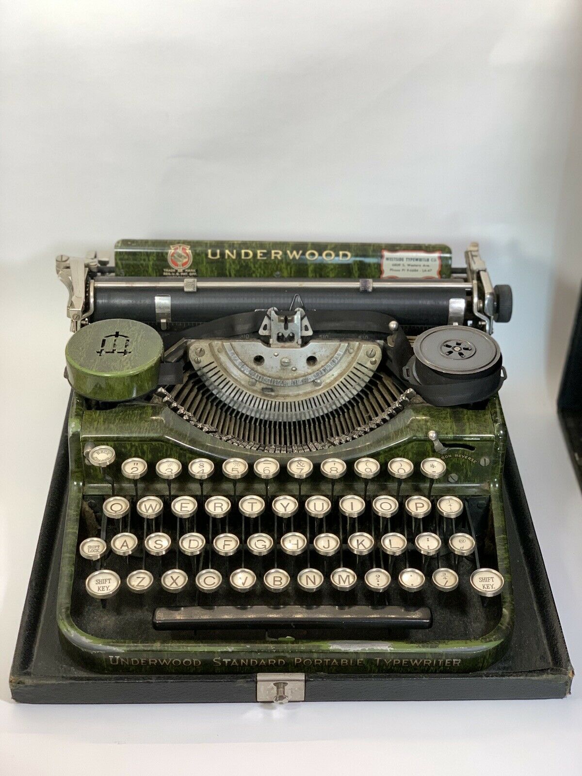 Vintage 1929 Underwood Standard Portable Typewriter Green
