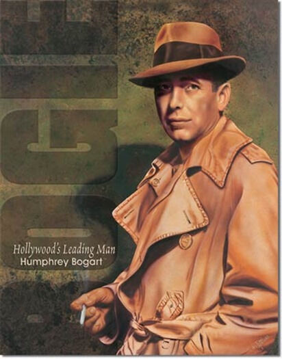 Humphrey Bogart, Hollywood's Leading Man Tin Sign Poster Reproduction New Unused