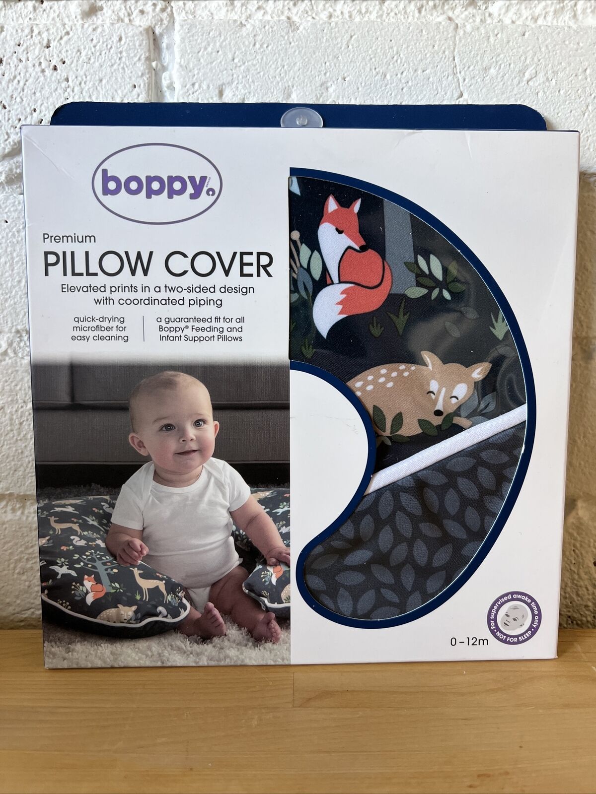 Boppy Premium Pillow Cover - Blue Forest Friends (pillow Not Included) Nib