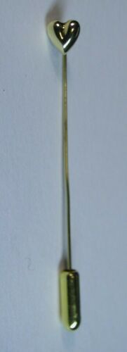 14k Yellow Gold Heart Stickpin Stick Pin Lapel 1 Gram