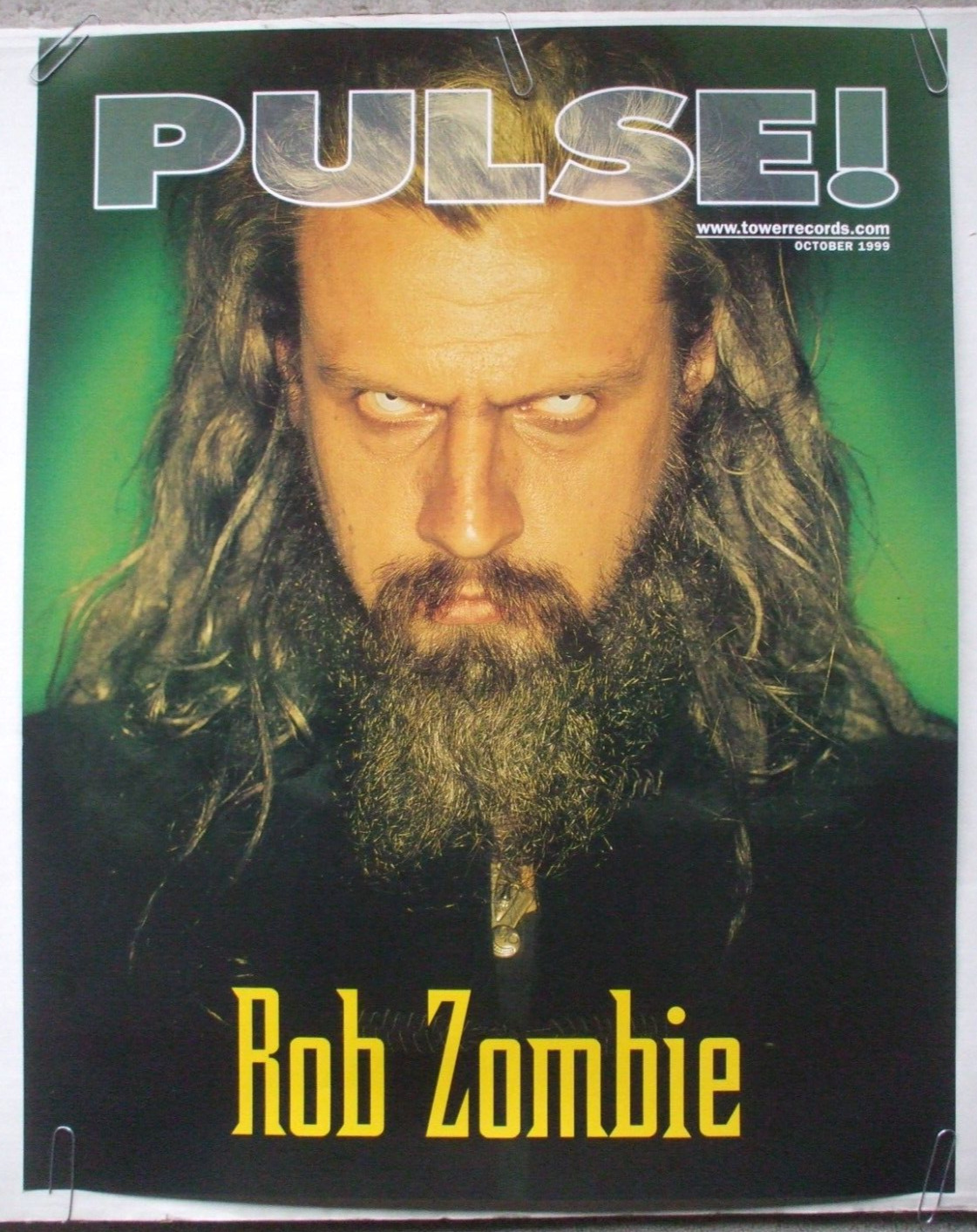 Rob Zombie Poster Of The Cover Of Pulse Magazine October 1999
