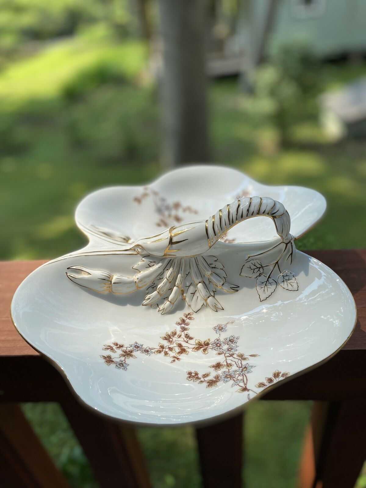 Victorian Porcelain Lobster Platter Split With Handle, German?