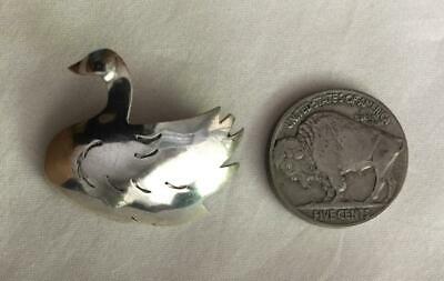 Interesting Swan Sterling Silver Pin Or Brooch From Estate Free Usa Shipping