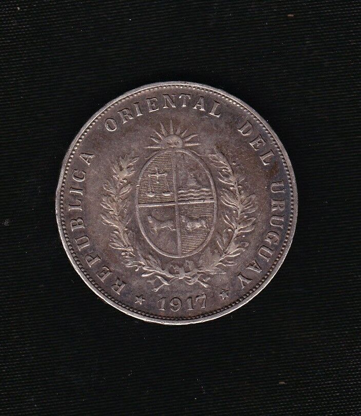 1917 Uruguay 50 Cent Silver Coin
