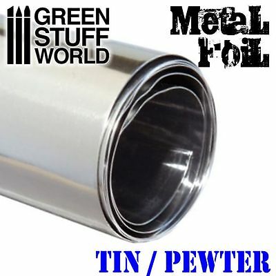 Flexible Metal Foil - Tin Pewter Foil - 10x45cm - Embossment Sheet - Scenery