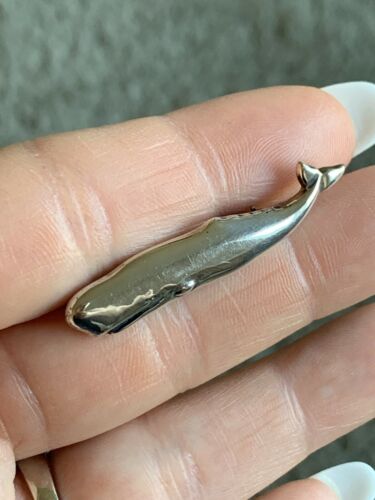 James Avery Retired Rare Sperm Whale Pin Sterling Silver