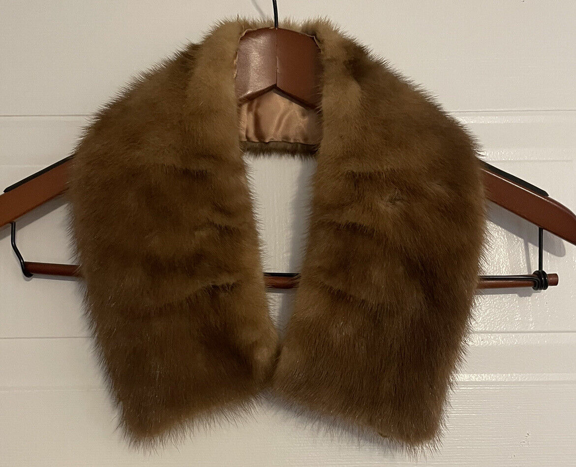 Vintage Brown Mink Genuine Fur Collar