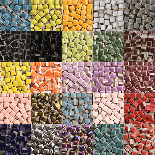 Tiny Ceramic Mosaic Tiles For Crafts Square Porcelain Art Pieces Hobbies 50pcs