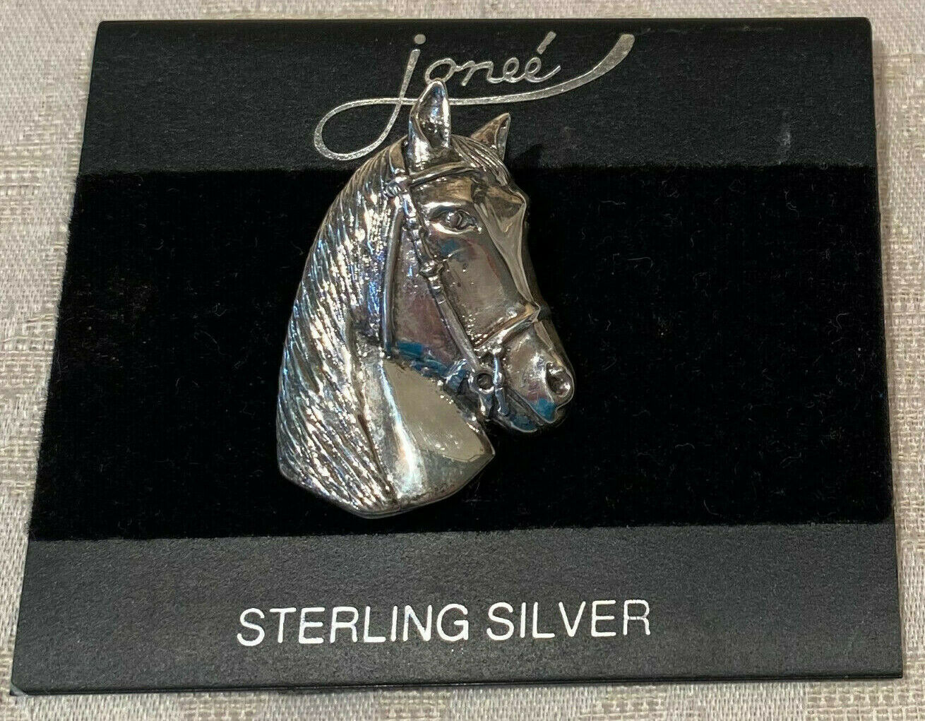 Jonee Sterling Silver 925 Western Horse Head Pin Brooch Pendant Euc