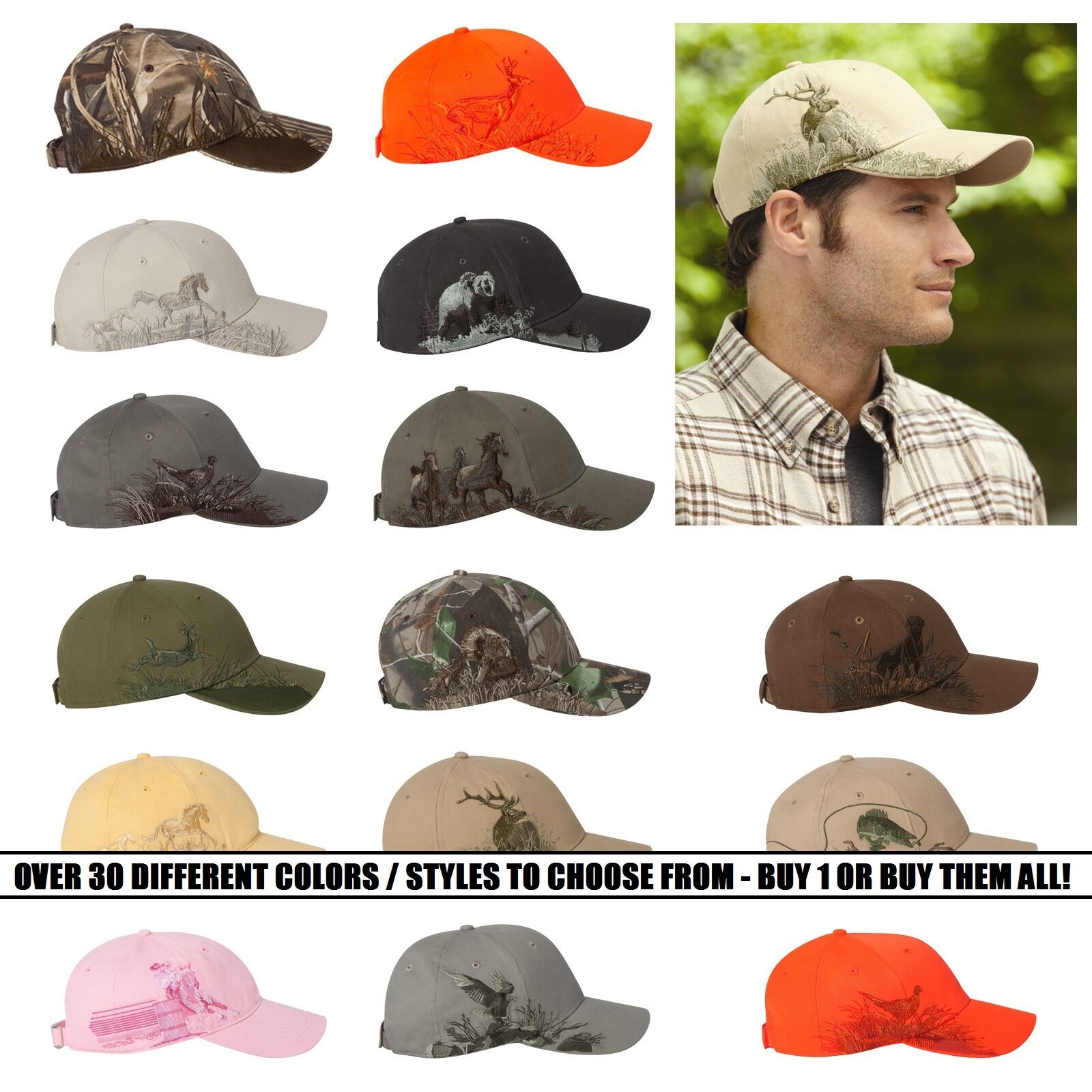 Dri Duck - Men's, Unisex, Outdoor, Wildlife Series Hunting Caps, Baseball Hats