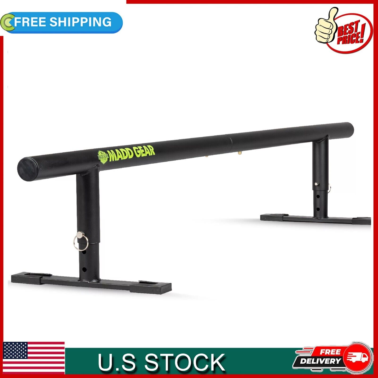 Skateboard Grind Rail Works For Scooters And Bikes 55in 3-step Adjustable Height