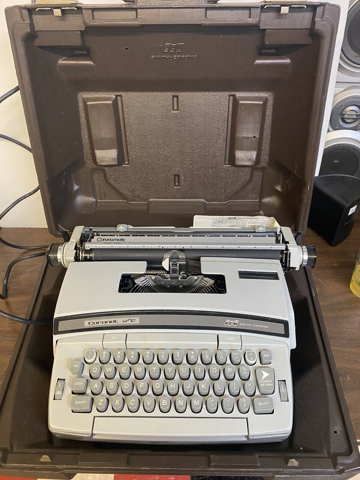 Vintage Smith Corona Blue Coronet Super 12 Electric Typewriter *needs Repair*