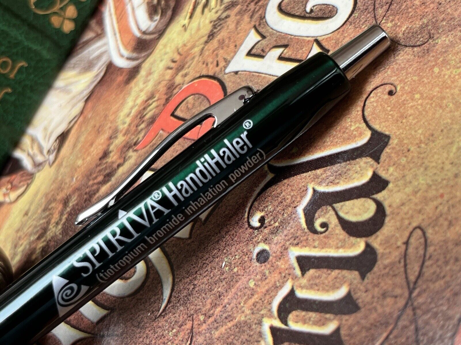 Beautiful Rare Heavy Metal Forest Green Drug Rep Pen
