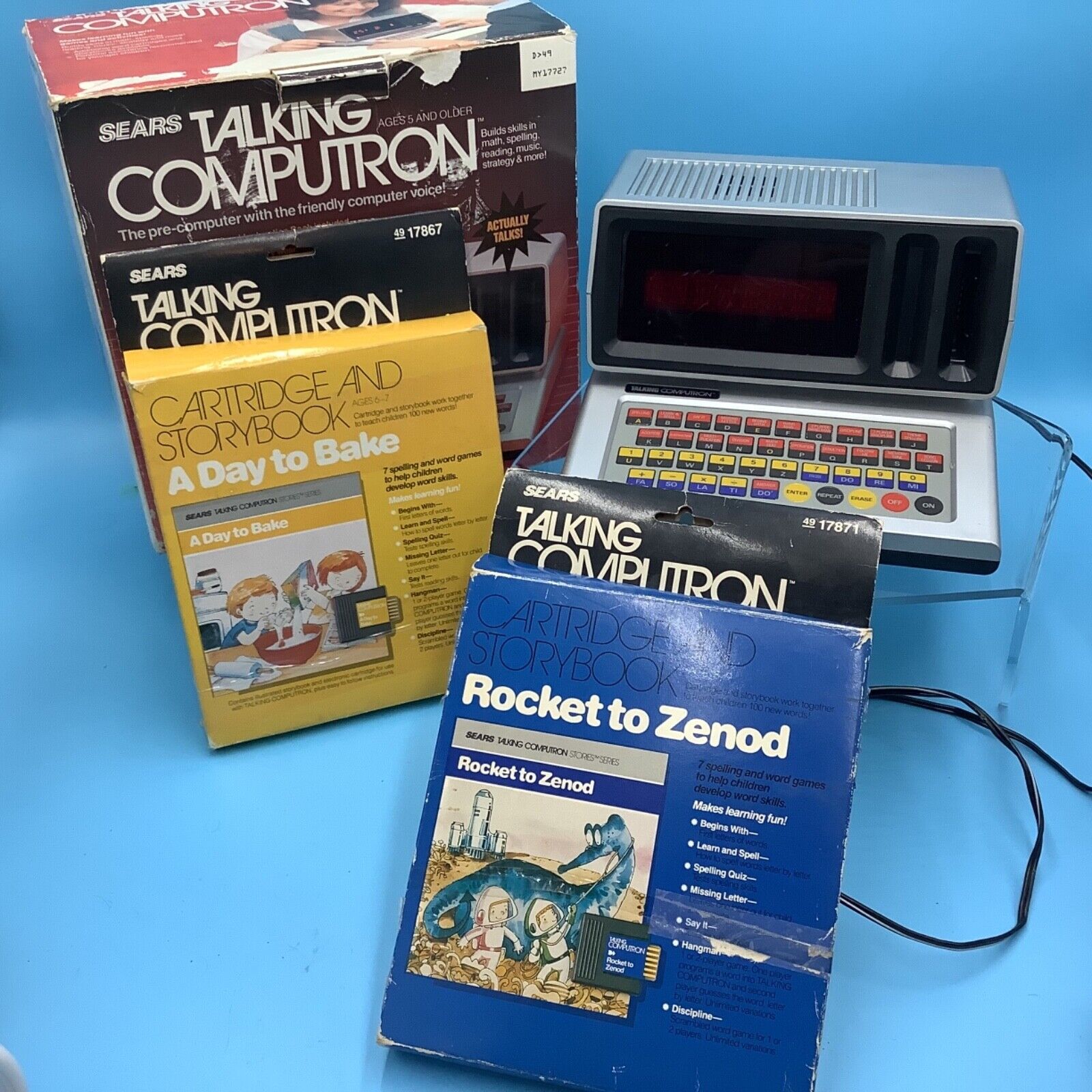 1986 Sears Talking Computron Adapter Box Rocket To Zenod A Day To Bake Games