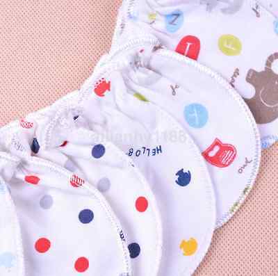 6pc/lot Newborn Baby Infant Soft Cotton Handguard Anti Scratch Mittens Gloves Us