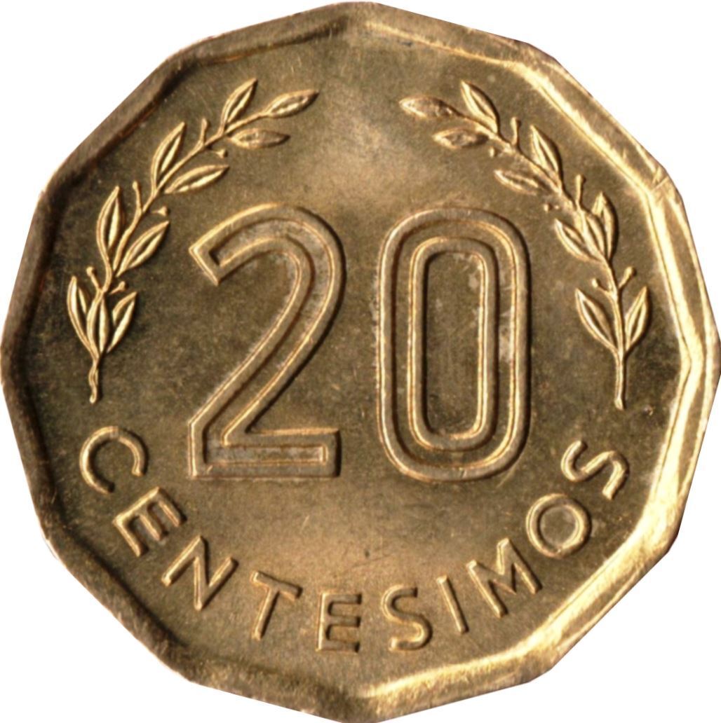 Uruguayan Coin Uruguay 20 Centésimos | Montevideo Hill Fortress | 1976 - 1981